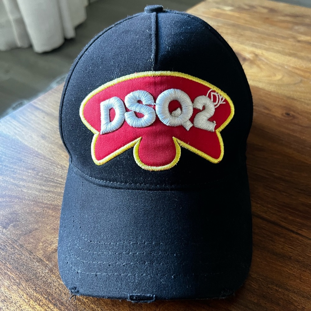 DSQUARED2 Black Cap with White Embroidery